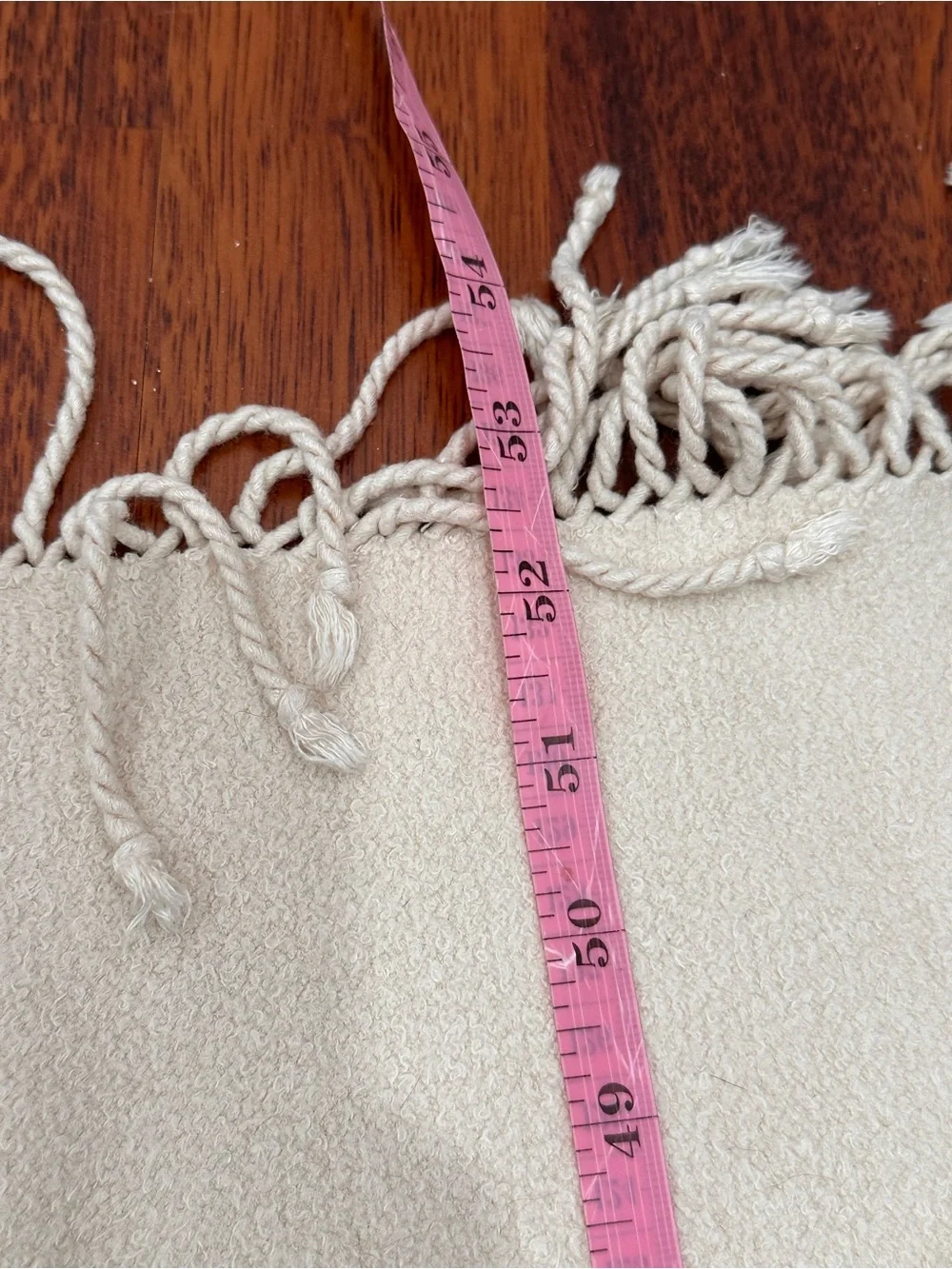 Pottery Barn Beige Fringe Throw Blanket. Neutrals. High quality 44” x 53”
